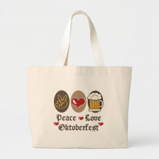 Bolsa Tote Grande Sacola de Oktoberfest do amor da paz