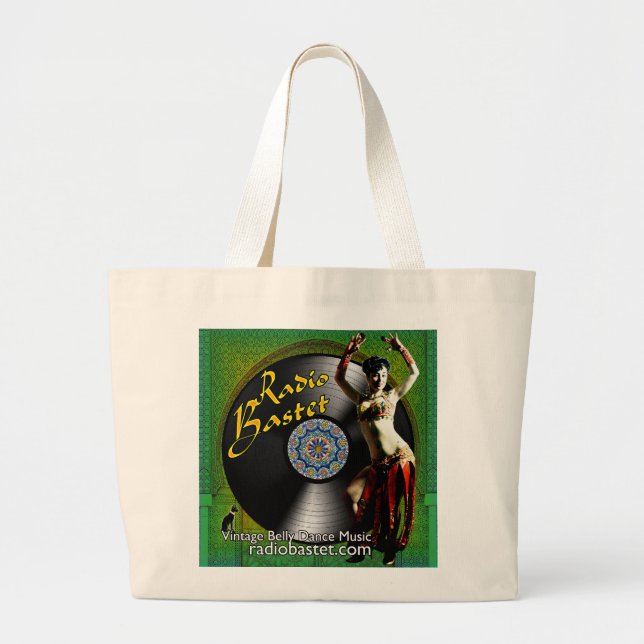 Bolsa Tote Grande Sacola de rádio de Bastet (Frente)
