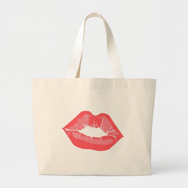 Bolsa Tote Grande Sacola do beijo do KRW (Frente)