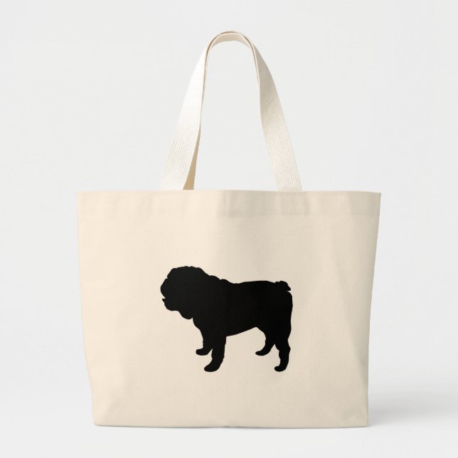 Bolsa Tote Grande Sacola do buldogue (Frente)