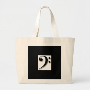 Bolsa Tote Grande Sacola do Clef baixo para a música e o mais