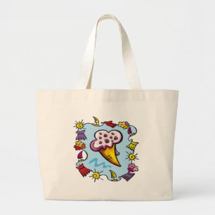 Bolsa Tote Grande Sacola do cone do sorvete dos miúdos