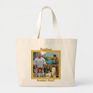 Bolsa Tote Grande Sacola do coração da avó de MaggHouze