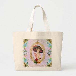 Bolsa Tote Grande Sacola do francês do vintage