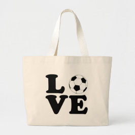 Bolsa Tote Grande Sacola do futebol do amor