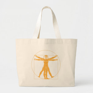 Bolsa Tote Grande Sacola do homem de da Vinci Vitruvian