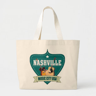 Bolsa Tote Grande Sacola do jumbo da cidade da música de Nashville