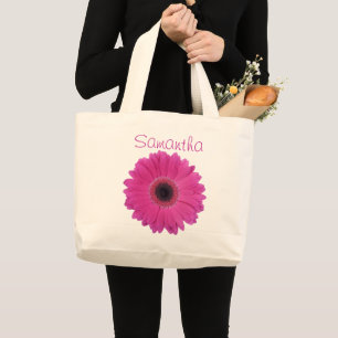 Bolsa Tote Grande Sacola do jumbo da flor de Fuschia