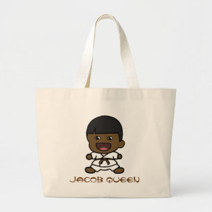 Bolsa Tote Grande Sacola do karaté do menino preto