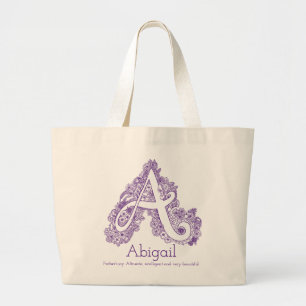 Bolsa Tote Grande Sacola do monograma do doodle de Abigail A
