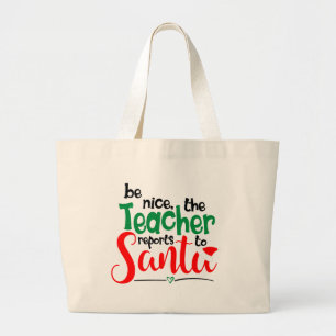 Bolsa Tote Grande Sacola do Natal do professor