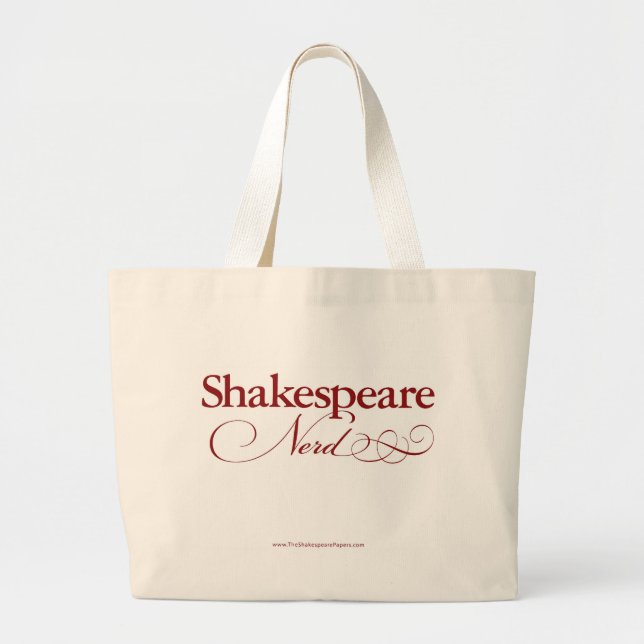Bolsa Tote Grande Sacola do nerd de Shakespeare (Frente)