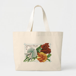 Bolsa Tote Grande Sacola do pacote da semente de ervilhas doces do