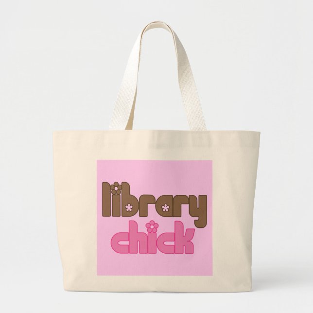 Bolsa Tote Grande Sacola do pintinho da biblioteca (Frente)