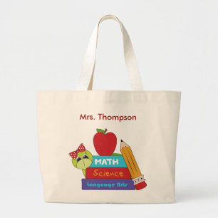 Bolsa Tote Grande Sacola do professor dos livros de escola dos