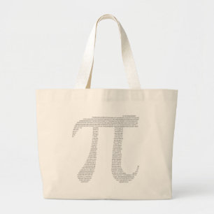 Bolsa Tote Grande Sacola do símbolo do Pi