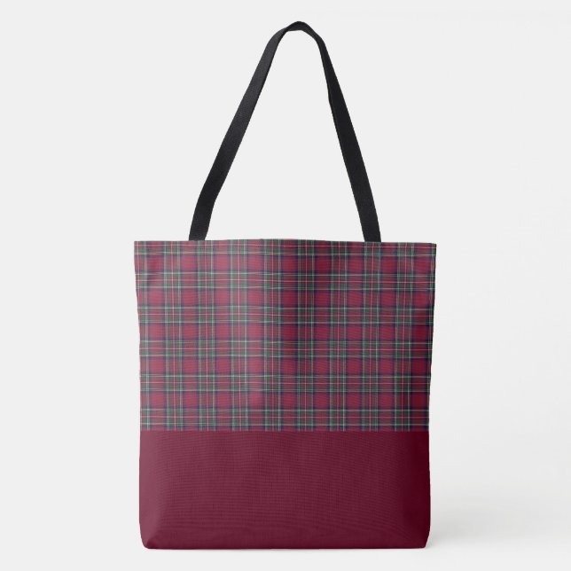 Bolsa Tote Grande sacola do Tartan (Frente)