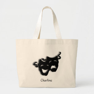 Bolsa Tote Grande Sacola do teatro da comédia e da tragédia