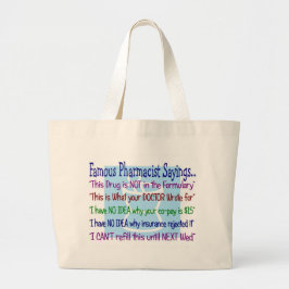 Bolsa Tote Grande sacola dos provérbios do farmacêutico