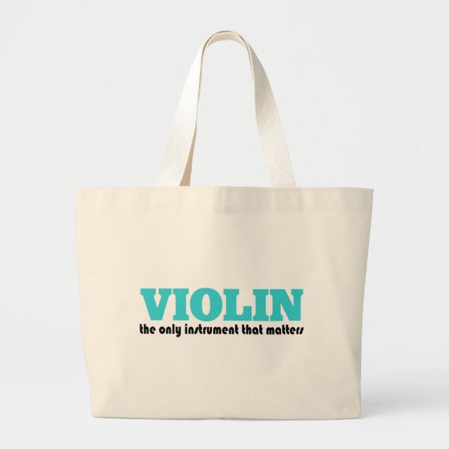 Bolsa Tote Grande Sacola engraçada do violino (Frente)