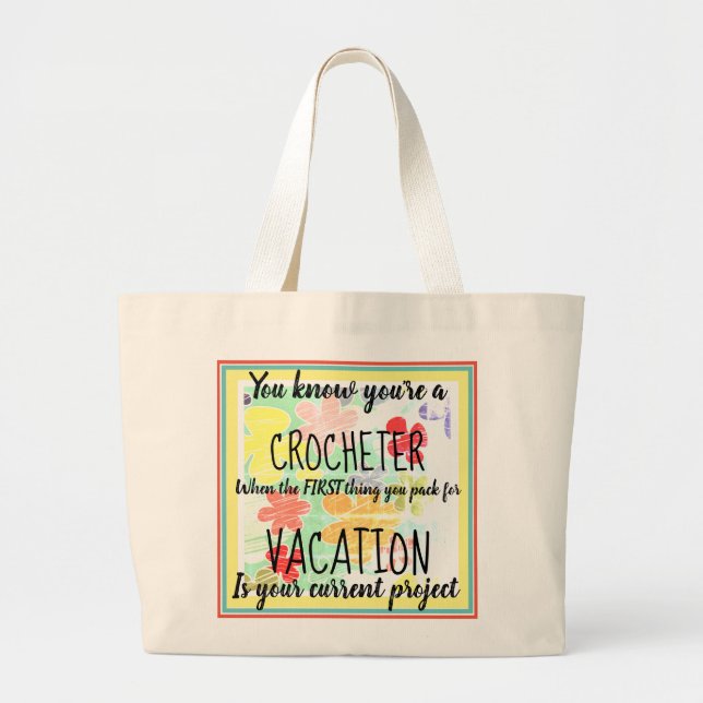 Bolsa Tote Grande Sacola enorme do Crochet (Frente)