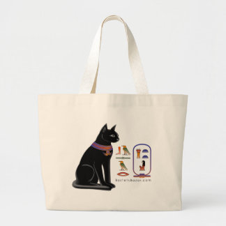 Bolsa Tote Grande Sacola jeroglífica do gato egípcio