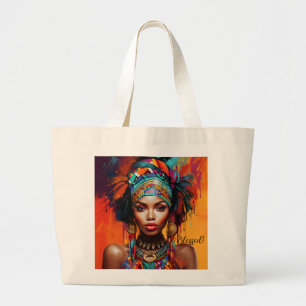 Bolsa Tote Grande Sacola Jumbo Abençoada Mulher Afro-Americana