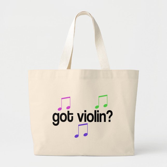Bolsa Tote Grande Sacola obtida da música do violino (Frente)