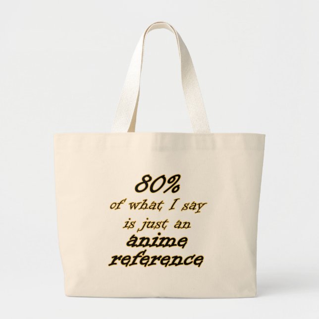 Bolsa Tote Grande Sacolas das canvas da piada da referência do Anime (Frente)