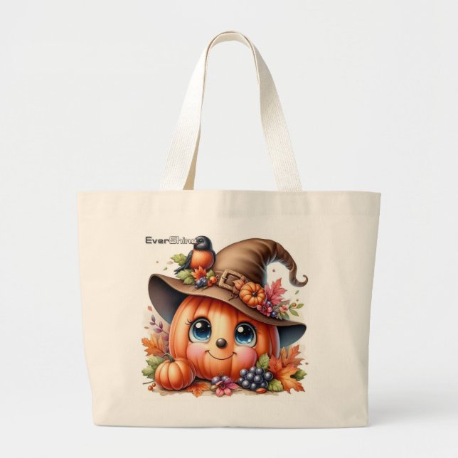 Bolsa Tote Grande Sacolas de Ação de Graças (Frente)