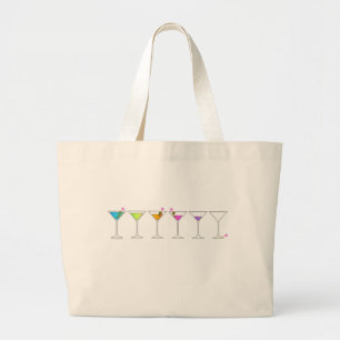 Bolsa Tote Grande Sacolas - Martinis que vão, ir, IDO