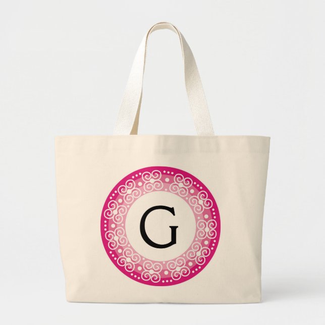 Bolsa Tote Grande Sacolas Monogrammed (Frente)