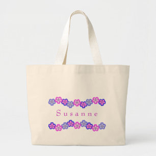 Bolsa Tote Grande Sacolas personalizadas do design da flor