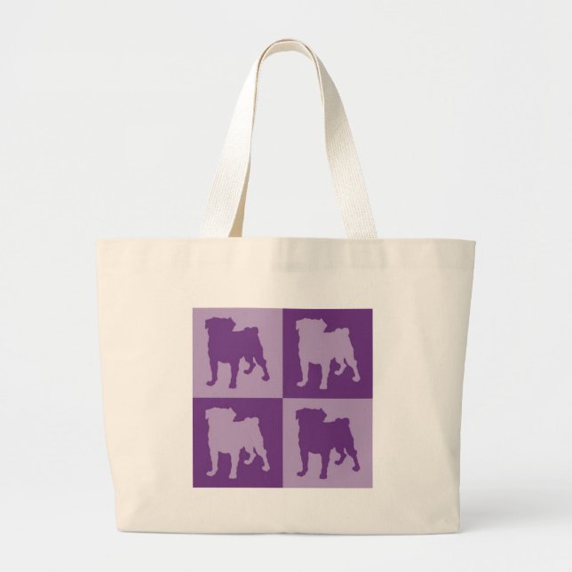 Bolsa Tote Grande Sacolas roxas de Puggy (Frente)