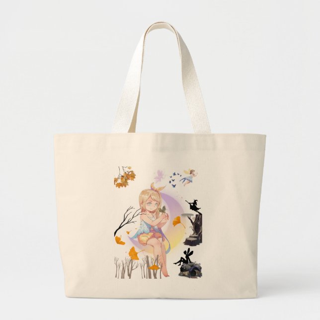 Bolsa Tote Grande Sacolinha de Anime Fada Princesa Fofo (Frente)