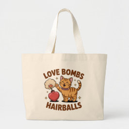 Bolsa Tote Grande Sacos de Bombas de Amor e Bolas de Pelo de Gato En