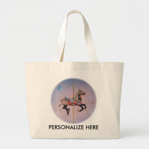 Bolsa Tote Grande Sacos de Tote - Petaluma Carousel Horse 1