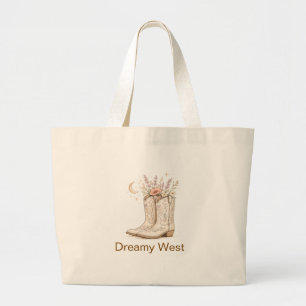 Bolsa Tote Grande Sacos Tote Botas Cowboy Western Pastel Nome Person