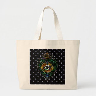 Bolsa Tote Grande Sacred Heart with All-Seeing Eyes Jumbo Tote Bag