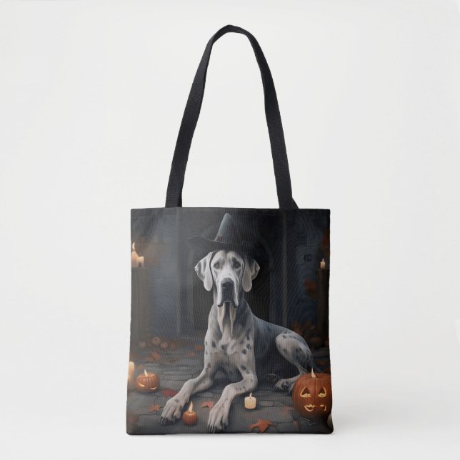 Bolsa Tote Grande Sacudir Dane Pumpkins Halloween assustador (Frente)