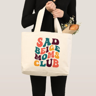 Bolsa Tote Grande Sad Beige Mães Club Souvenir Estilo Retro Groovy