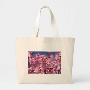 Bolsa Tote Grande Sakura Cherry Blossoms beijados à luz do sol