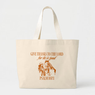 Bolsa Tote Grande Salmo 107:1 de Cowgirl Ocidental