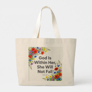 Bolsa Tote Grande Salmo 46:5 Deus Está Dentro Dela DESIGN