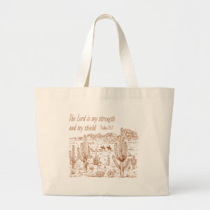 Bolsa Tote Grande Salmo Ocidental 28:7 O Senhor É Minha Força