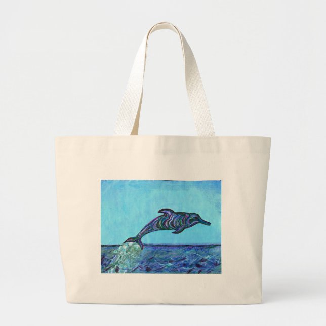 Bolsa Tote Grande Salto de golfinhos (Frente)