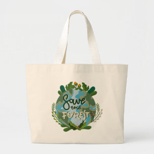 Bolsa Tote Grande Salvar a Floresta