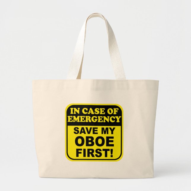 Bolsa Tote Grande Salvar meu Oboe (Frente)