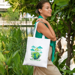 Bolsa Tote Grande "Salve o mundo" respeitável do ponto de vista ecol