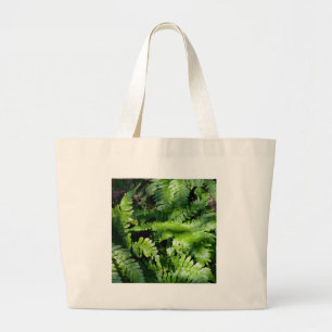 Bolsa Tote Grande Samambaias verdes do primavera